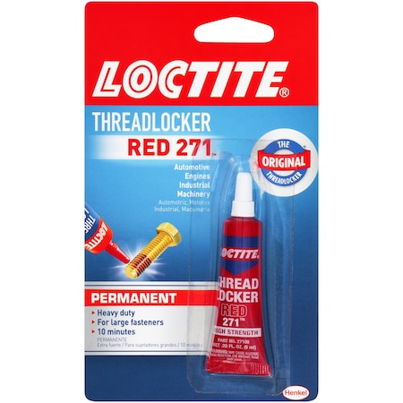 Loctite Threadlocker, Red, Liquid, 0.2 fl. oz 209741